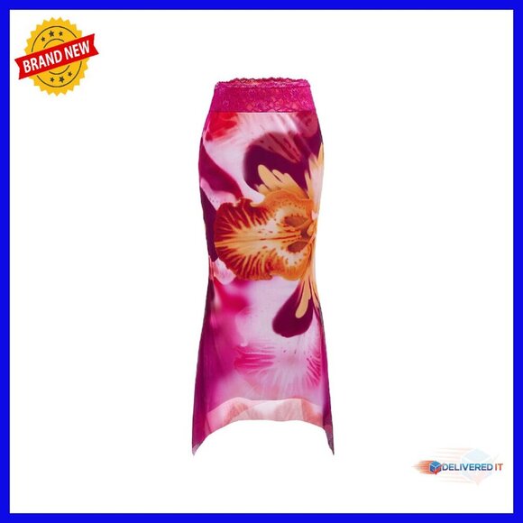 Dresses & Skirts - Lace Floral Maxi Skirt Bodycon Mesh Beach Skirt Low Rise